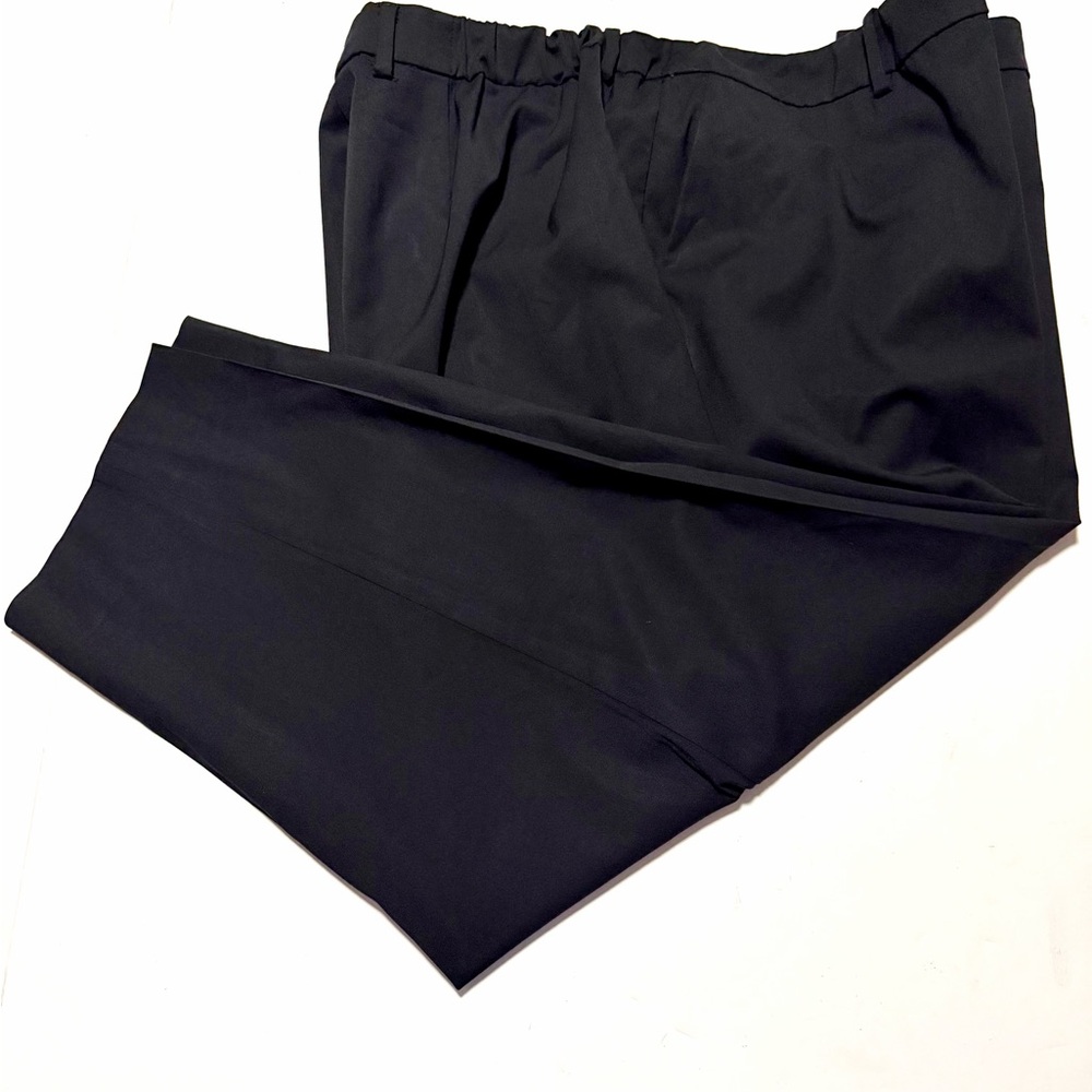Lafayette 148 Clinton Black Ankle Pants Size 20W Light Wool Straight Leg